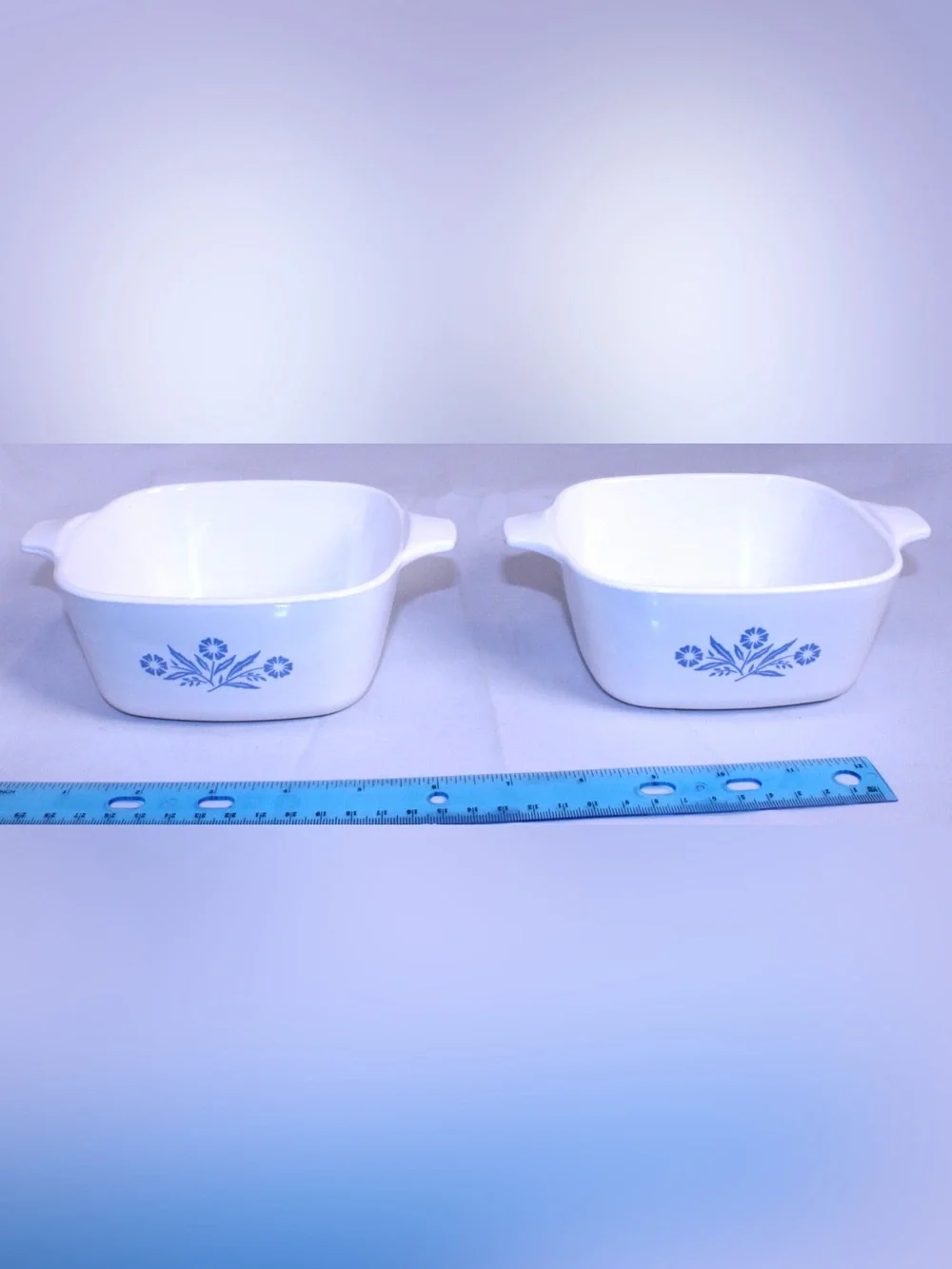 MCM Vintage CorningWare Ceramic Bake Dishes P-43-B 💙 Blue Cornflower - 2